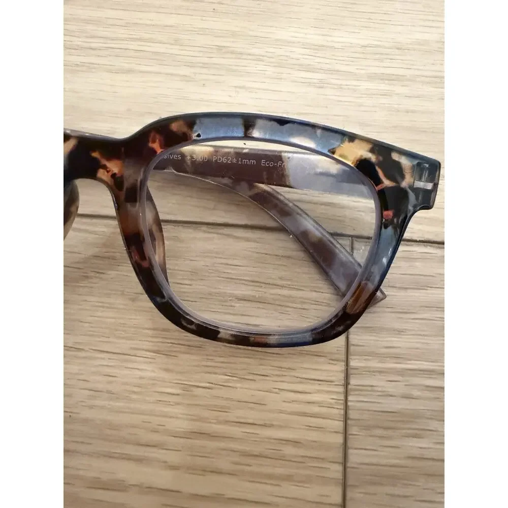 Peepers To The Max Reading Eyeglasses +3.00 Blue Light Filtering Blue Quartz